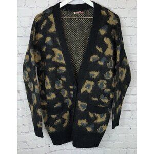 ECOTE Women’s Leopard Brushed Boyfriend Cardigan Sweater Size XS/Small